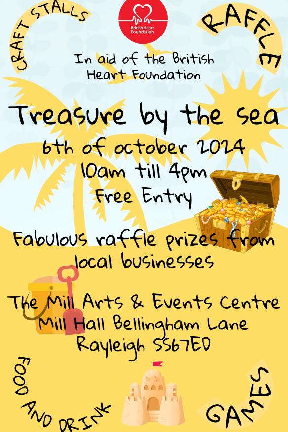 Poster for Treasure by the Sea Craft Fair. All information on poster available on webpage