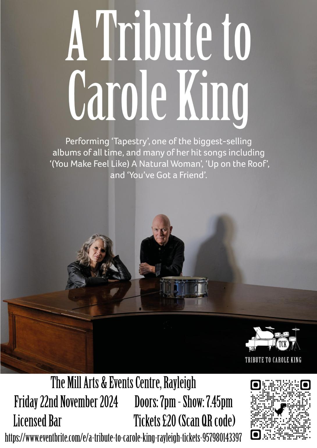 A Tribute to Carole King poster. All information on poster available from webpage.