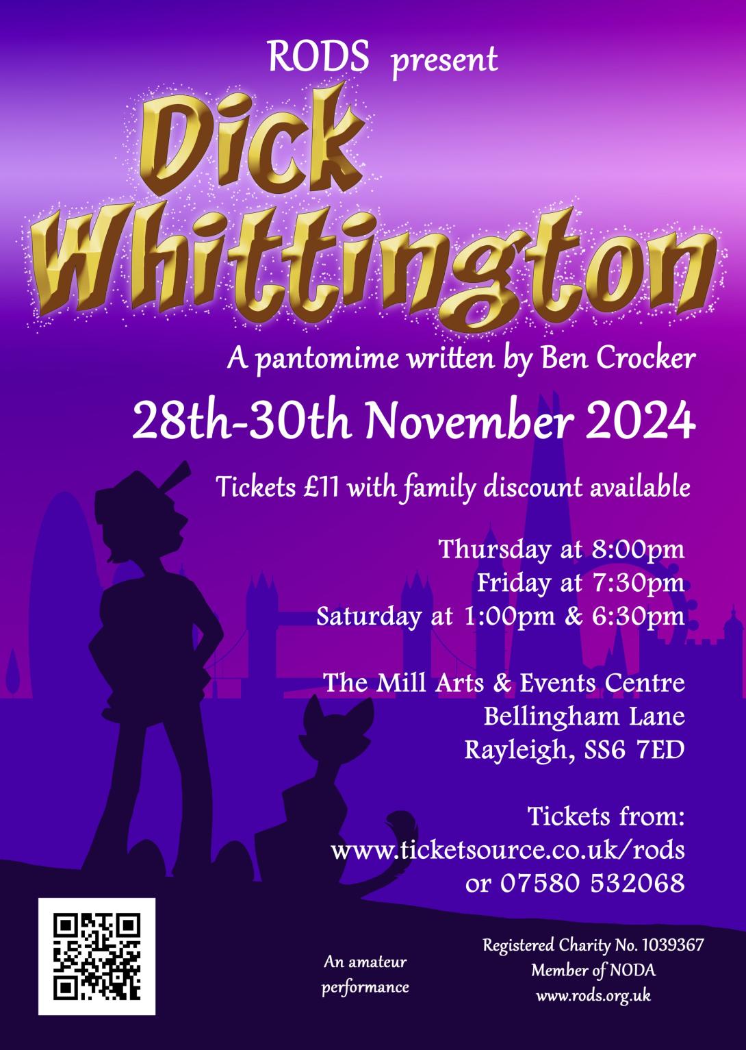 Dick Whittington Poster - All information available on webpage. 